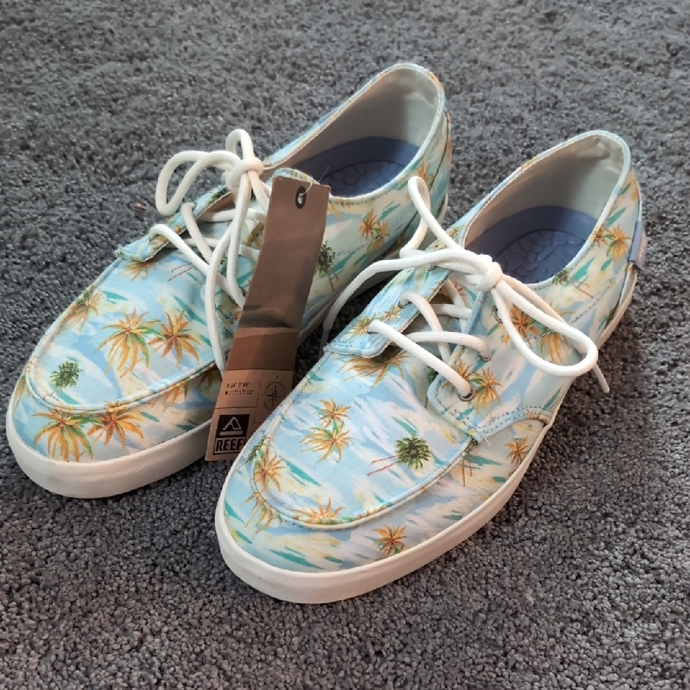 Reef Tropical Palm Sneakers - Blue and Green